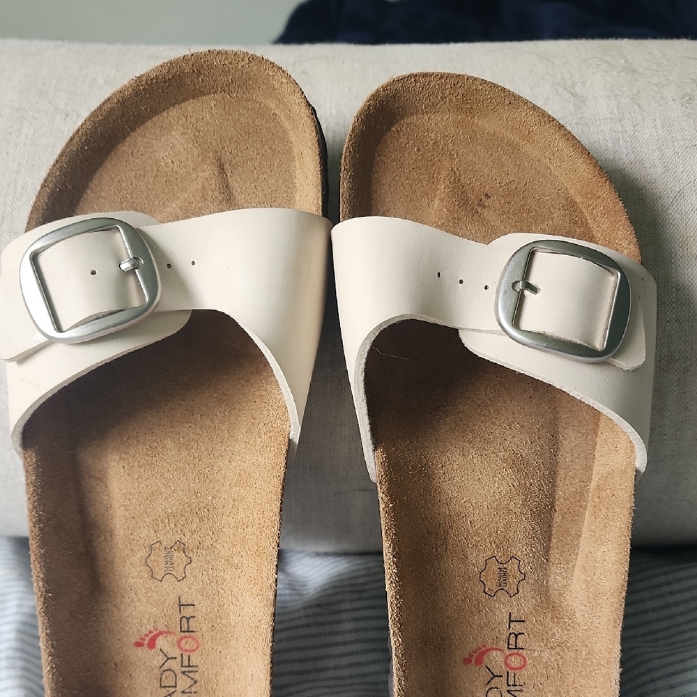 Beige Buckle Sandals - Picture 4 of 4